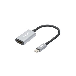 Manhattan USB-C auf HDMI-Adapter 4K 60Hz Alu Space grau -...