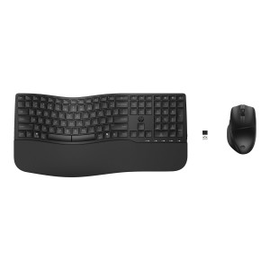 HP 685 - Set tastiera e mouse - modalità doppia, layout a 3 zone, multi-dispositivo, 23 tasti programmabili, rilevamento automatico del sistema operativo, corsa dei tasti a basso profilo