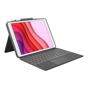 Logitech Combo Touch - Tastatur und Foliohülle - mit Trackpad - hintergrundbeleuchtet - Apple Smart connector - QWERTY - GB - Oxford Gray - für Apple 10.9-inch iPad (10. Generation)