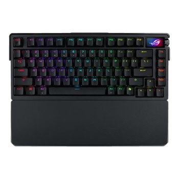 ASUS ROG Azoth Extreme - Tastatur - 75% - mit OLED-Display - backlit - kabellos - 2.4 GHz, Bluetooth 5.1, USB-C - QWERTZ - Deutsch - Tastenschalter: ROG NX Snow (austauschbar im laufenden Betrieb)