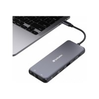 Verbatim Hub - 2 x HDMI + 1 x VGA + 7 x USB + 1 x 1 Gigabit Ethernet