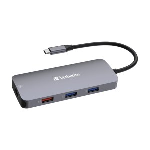 Verbatim CMH 09 - Hub - 1 x HDMI + 2 x USB-C 3.2 Gen 2 + 3 x USB 3.2 Gen 1 + 1 x 1 Gigabit Ethernet