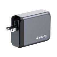 Verbatim Netzteil - GaN - 100 Watt - 5 A - PD 3.0, PD/PPS, QC 3.0 - 4 Ausgabeanschlussstellen (3 x USB-C, USB)