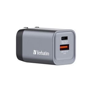 Verbatim Netzteil - GaN - 35 Watt - 3 A - PD 3.0, QC 3.0 - 2 Ausgabeanschlussstellen (24 pin USB-C, USB)