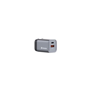 Verbatim Netzteil - GaN - 35 Watt - 3 A - PD 3.0, QC 3.0 - 2 Ausgabeanschlussstellen (24 pin USB-C, USB)