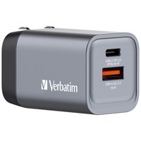 Verbatim Netzteil - GaN - 35 Watt - 3 A - PD 3.0, QC 3.0 - 2 Ausgabeanschlussstellen (24 pin USB-C, USB)