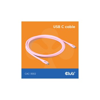 Club 3D Lifestyle USB-C Kabel PD 240W 20Gbps 2m pink St/St retail - Kabel - Digital/Daten