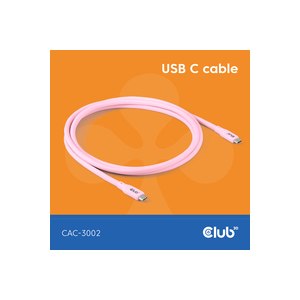 Club 3D Lifestyle USB-C Kabel PD 240W 20Gbps 2m pink St/St retail - Kabel - Digital/Daten