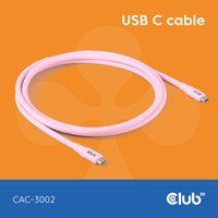 Club 3D Lifestyle USB-C Kabel PD 240W 20Gbps 2m pink St/St retail - Kabel - Digital/Daten