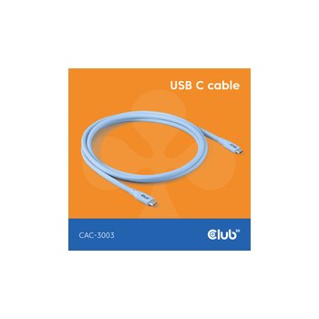 Club 3D Lifestyle USB-C Kabel PD 240W 20Gbps 2m blau St/St retail - Kabel - Digital/Daten