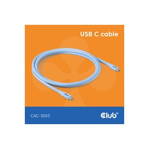 Club 3D Lifestyle USB-C Kabel PD 240W 20Gbps 2m blau St/St retail - Kabel - Digital/Daten