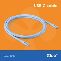 Club 3D Lifestyle USB-C Kabel PD 240W 20Gbps 2m blau St/St retail - Kabel - Digital/Daten