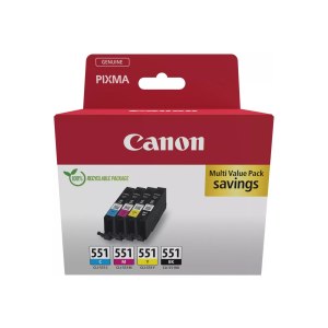 Canon CLI-551 BK/C/M/Y Multipack - confezione da 4 - 7 ml