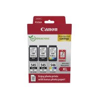 Canon PG-545 XL/CL-546XL Photo Value Pack - confezione da 3 - nero, colore (ciano, magenta, giallo)