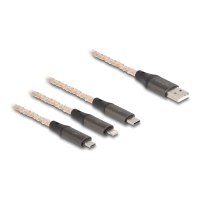 Delock 3 in 1 - cavo solo per la ricarica - USB maschio a micro USB tipo B, Lightning, USB-C maschio a 24 pin