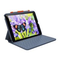 Logitech Rugged Lite - Tastatur und Foliohülle - kabellos - Bluetooth LE - Classic Blue - für Apple 10.2-inch iPad (7. Generation, 8. Generation, 9. Generation)