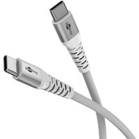 Wentronic USB-C -auf-USB-C -Textilkabel mit Metallsteckern 1 m weiß - elegantes und