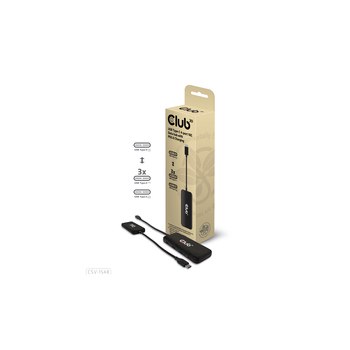 Club 3D USB-Hub Typ C> 4x USB 10Gbps+ 100W PD St/Bu retail - Hub - 10 Gbps