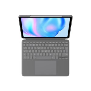 Logitech Combo Touch - Tastatur und Foliohülle - mit Trackpad - hintergrundbeleuchtet - Apple Smart connector - QWERTZ - Deutsch - Oxford Gray - für Apple 13-inch iPad Air (M2)