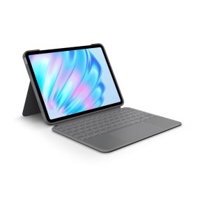 Logitech Combo Touch - Tastatur und Foliohülle - mit Trackpad - hintergrundbeleuchtet - Apple Smart connector - QWERTZ - Deutsch - Oxford Gray - für Apple 13-inch iPad Air (M2)