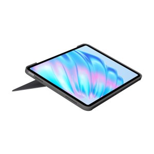 Logitech Combo Touch - Tastatur und Foliohülle - mit Trackpad - hintergrundbeleuchtet - Apple Smart connector - QWERTZ - Deutsch - Oxford Gray - für Apple 13-inch iPad Air (M2)