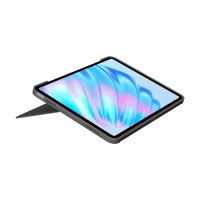 Logitech Combo Touch - Tastatur und Foliohülle - mit Trackpad - hintergrundbeleuchtet - Apple Smart connector - QWERTZ - Deutsch - Oxford Gray - für Apple 13-inch iPad Air (M2)