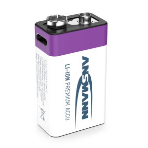 Ansmann ANS 1315-0005 - Li-Ion Akku 9V-Block 340 mAh 9 V 1er-Pack - Akku - 9V-Block