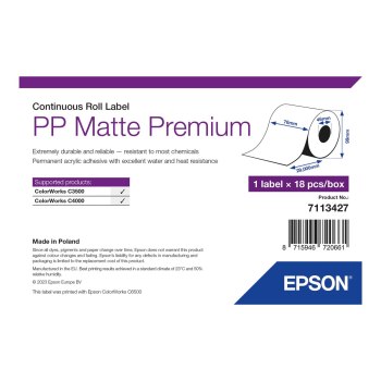 Epson Premium - Polipropilene (PP) - opaco - adesivo acrilico permanente - rotolo (7,6 cm x 29 m)