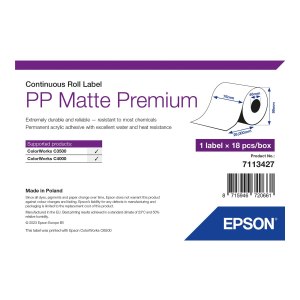 Epson Premium - Polipropilene (PP) - opaco - adesivo acrilico permanente - rotolo (7,6 cm x 29 m)