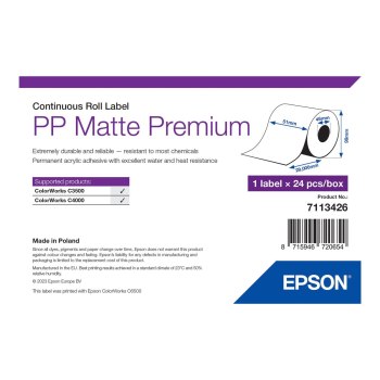 Epson Premium - Polipropilene (PP) - opaco - adesivo acrilico permanente - rotolo (5,1 cm x 29 m)