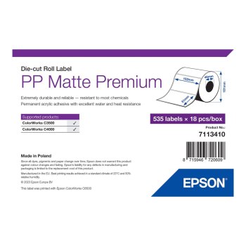 Epson Premium - Polipropilene (PP) - opaco - adesivo acrilico permanente - 102 x 51 mm 9630 etichetta/e (18 rotolo/i)