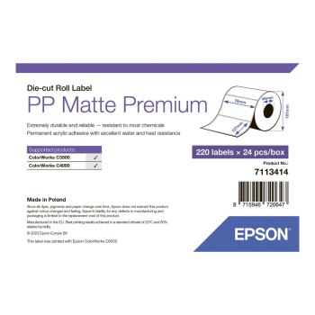 Epson Premium - Polypropylen (PP) - matt - permanenter Acrylklebstoff - 76 x 127 mm 5280 Etikett(en) (24 Rolle(n)