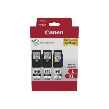 Canon 540L x2/CL-541XL Multipack - 3er-Pack - Hohe Ergiebigkeit - Schwarz, Farbe (Cyan, Magenta, Gelb)