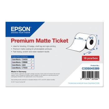 Epson Premium - Opaco - Rotolo (8 cm x 50 m) 1 rotolo(i) Biglietti