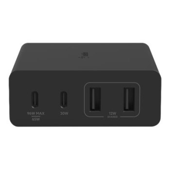 Belkin BoostCharge Pro - Netzteil - GaN-Technologie - 108 Watt - Fast Charge, PD 3.0 - 4 Ausgabeanschlussstellen (2 x USB, 2 x USB-C)