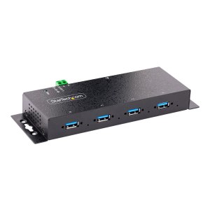 StarTech.com 4-Port Industrial USB 3.0 5Gbps Hub, Rugged USB Hub w/15kV Air/8kV Contact ESD and Surge Protection, DIN/Wall/Desk Mountable USB-A Hub, USB Expansion Hub with Locking Ports - Metal Construction (5G4AINDNP-USB-A-HUB)