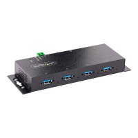 StarTech.com 4-Port Industrial USB 3.0 5Gbps Hub, Rugged USB Hub w/15kV Air/8kV Contact ESD and Surge Protection, DIN/Wall/Desk Mountable USB-A Hub, USB Expansion Hub with Locking Ports - Metal Construction (5G4AINDNP-USB-A-HUB)