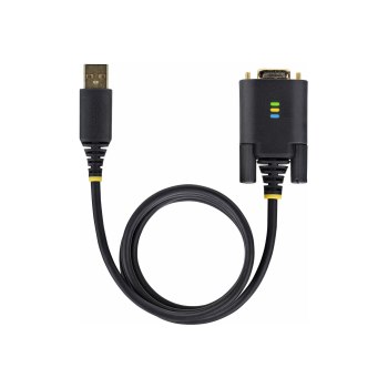 StarTech.com 3ft (1m) USB to Serial Adapter Cable, Interchangeable DB9 Screws/Nuts, COM Retention, USB-A to DB9 RS232, FTDI IC, Level-4 ESD Protection, Windows/macOS/ChromeOS/Linux - Rugged TPE Construction (1P3FFCB-USB-SERIAL)