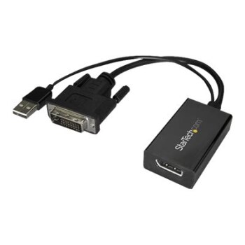 StarTech.com DVI to DisplayPort adapter with USB power – DVI-D to DP video adapter – DVI to DisplayPort converter – 1920 x 1200 – display adapter – dual link – DVI-D (M)