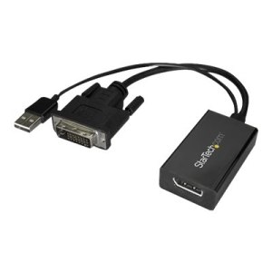 StarTech.com DVI auf DisplayPort Adapter mit USB Power - DVI-D zu DP Video Adapter - DVI zu DisplayPort Konverter - 1920 x 1200 - Display-Adapter - Dual Link - DVI-D (M)