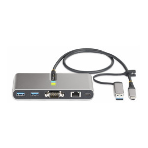 StarTech.com 2-Port USB-C/USB-A Hub with GbE and RS232 Serial, 2x USB-A