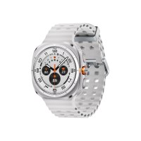 Samsung Galaxy Watch Ultra - 47 mm - Titan - intelligente Uhr mit Marineband - Gummi - weiß - Bandgröße: S/M/L - Anzeige 3.8 cm (1.5")