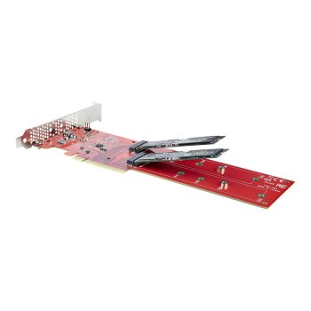 StarTech.com Dual M 2 PCIe AdapterKarte, PCIe x8/ x16 auf Dual AHCI oder NVMe M.2 SSDs, PCI Express 4.0, 7,8GB/s pro Laufwerk, Bifurkation Erforderlich - Windows/Linux Kompatibel (DUAL-M2-PCIE-CARD-B)