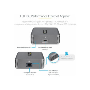 StarTech.com Thunderbolt 3 to Ethernet Adapter, 10GbE,...