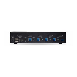 StarTech.com 4-Port DisplayPort 1.4 KVM Switch, 8K 60Hz / 4K 144Hz, 2x USB 3.0 Ports, 4x USB 2.0 Ports, Hotkey Switching, TAA Compliant (D86A2-4-PORT-8K-KVM)