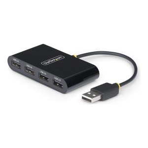 StarTech.com Hub USB 2.0 a 4 porte, USB alimentato tramite bus, Mini hub USB da viaggio, Splitter USB 2.0, Hub USB portatile multiporta, 480 Mbps, Protezione da sovracorrente (OCP)