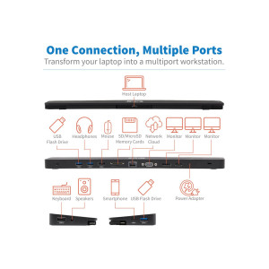 Eaton Tripp Lite Series Triple-Monitor USB C Dock USB C Docking Station with 4K HDMI & DisplayPort, VGA