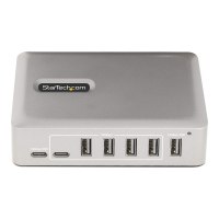 StarTech.com 7-Port USB-C Hub, 5x USB-A + 2x USB-C, Self-Powered w/ 65W Power Supply, USB 3.1 10Gbps Hub w/ BC1.2 Charging, Desktop/Laptop USB Hub with 3ft Locking USB-IF Certified Cable - USB Expansion Hub (10G5A2CS-USB-C-HUB)