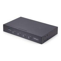 StarTech.com 4-Port KM Switch with Mouse Roaming, USB Switch for Keyboard/Mouse, 3.5mm and USB Audio, Peripheral Sharing for 4 Computers, USB 3.0 Switcher, TAA Compliant - Hotkey/Pushbutton Switching (P4A20132-KM-SWITCH)