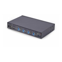 StarTech.com 4-Port KM Switch with Mouse Roaming, USB Switch for Keyboard/Mouse, 3.5mm and USB Audio, Peripheral Sharing for 4 Computers, USB 3.0 Switcher, TAA Compliant - Hotkey/Pushbutton Switching (P4A20132-KM-SWITCH)